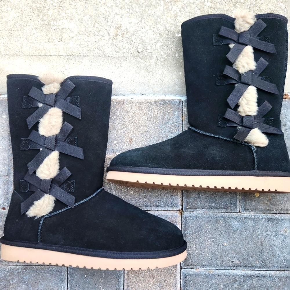 KOOLABURRA by UGG Women's Suede Sheepskin Faux Fur Lining Winter Boots Size 10